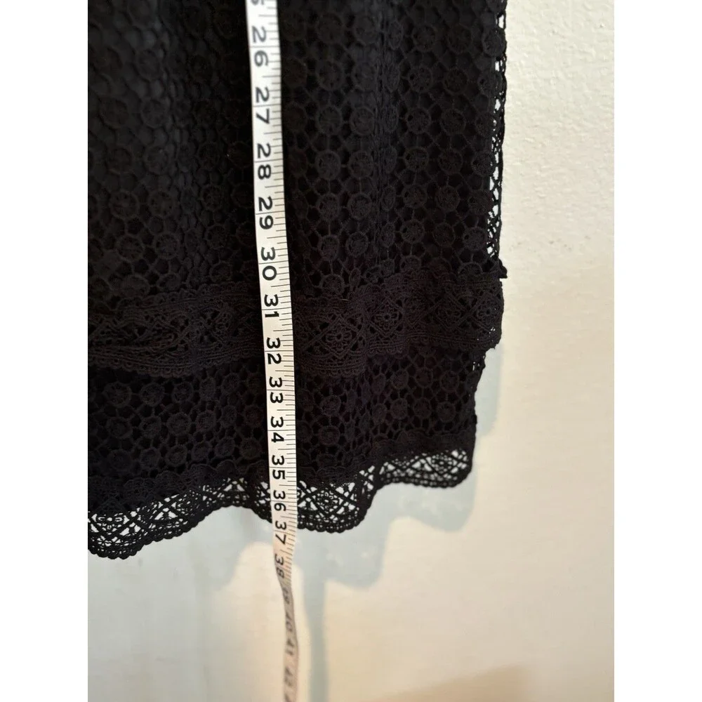 She + Sky Size Large Women's Navy Lace Short Sleeve Tiered Dress Lined - Picture 8 of 8